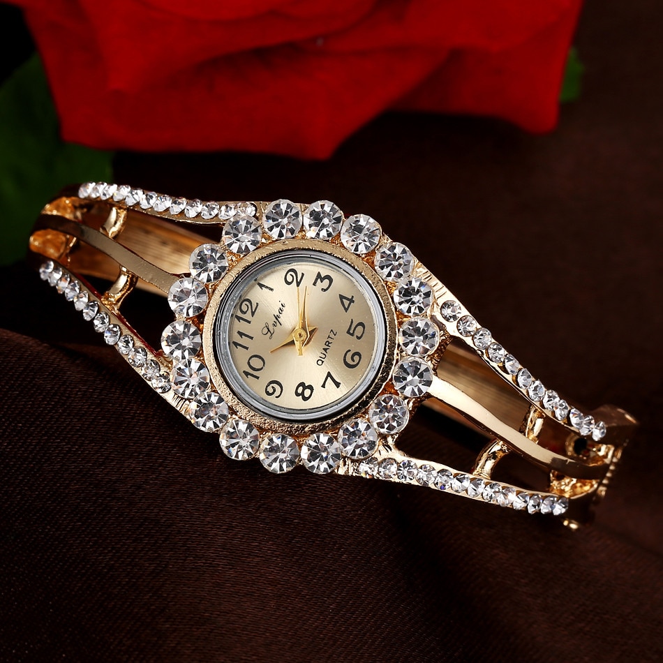 Lvpai Women Watches 2016 Rhinestone Bracelet Wristwatches Fashion ...